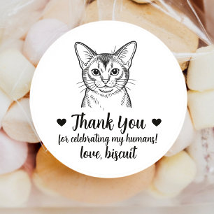 Custom Abyssinian Cat Wedding Favour Stickers
