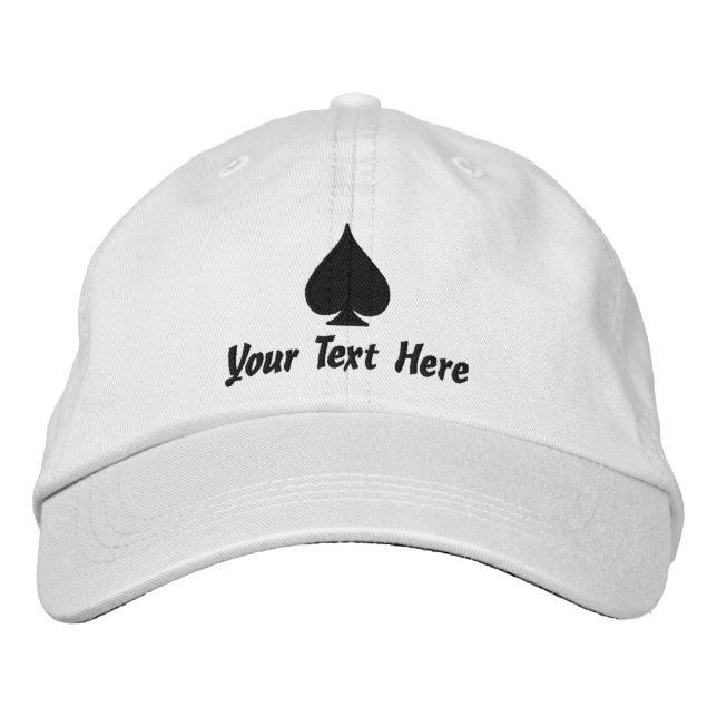 Custom Ace of Spades hats for poker players & more (Front)