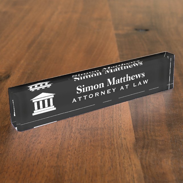 Custom acrylic desk name plate for attorney at law (Side)