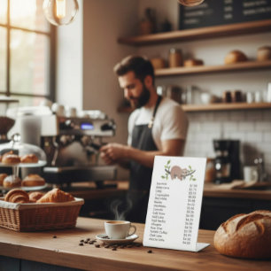 Custom Acrylic Pedestal Menu Sign with Sloth 