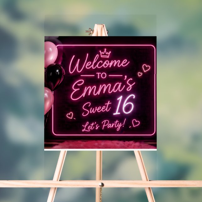 Custom Acrylic Welcome Sign with Neon Design (Neutral)