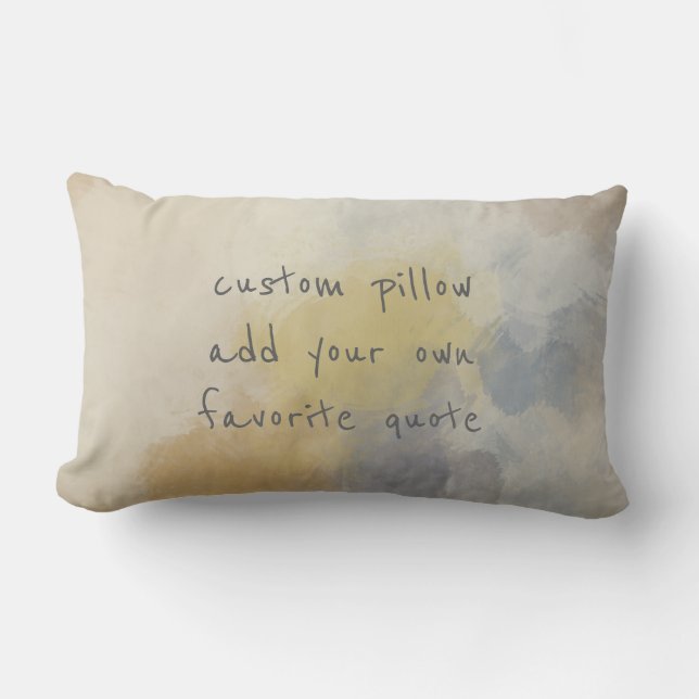custom add a quote accent pillowpastel colours lumbar cushion (Front)