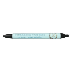 Custom Add Business Logo Promotional Stylish Aqua  Black Ink Pen