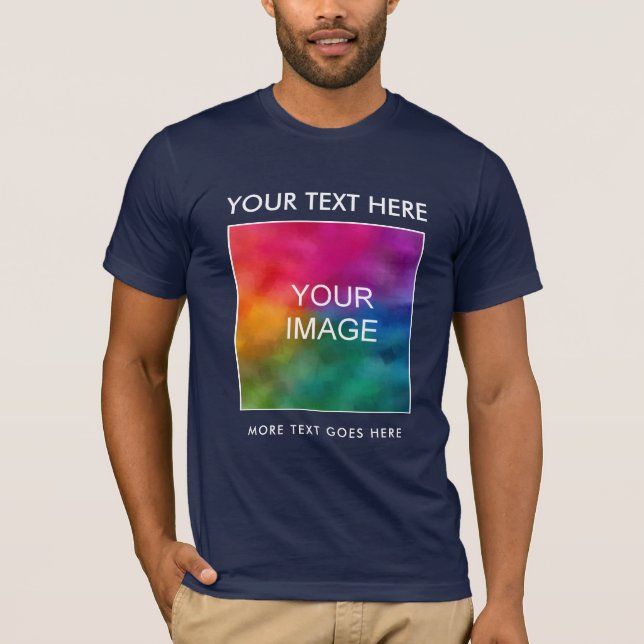 Custom Add Image Logo Text Men's Bella Canvas T-Shirt (Front)