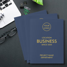 Custom Add Logo Navy Gold Simple Modern Business
