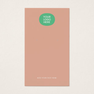 Custom Add Logo Tan Earrings Display Card
