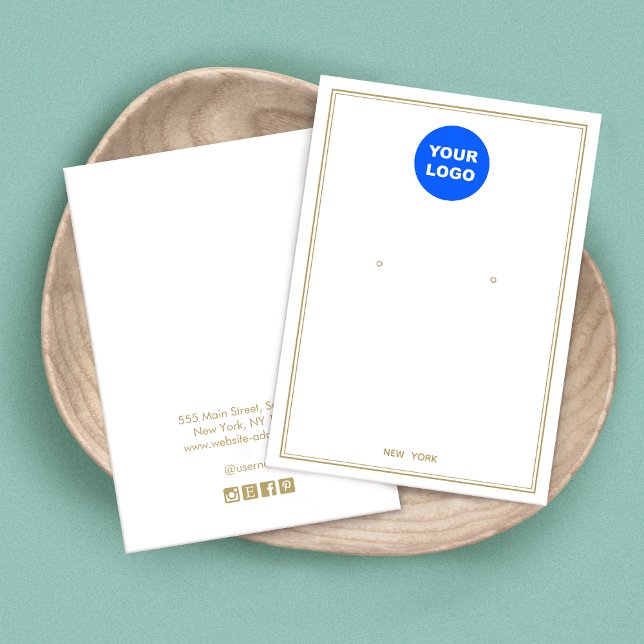 Custom Add Logo White Earring Jewellery Display (Creator Uploaded)