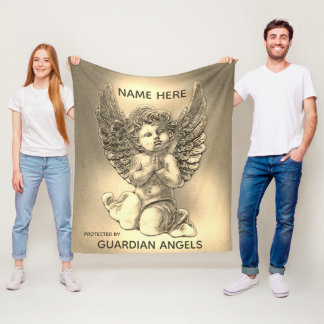 Custom Add Name Cherub Angel Blanket