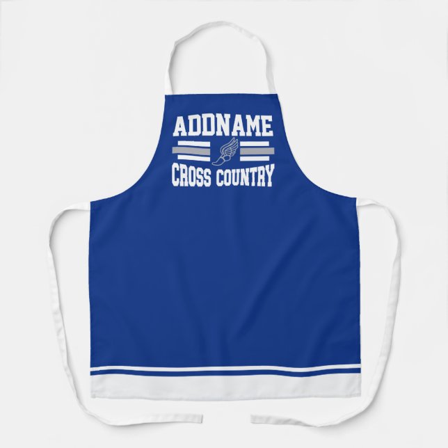 Custom ADD NAME Cross Country Runner Running Team Apron (Front)