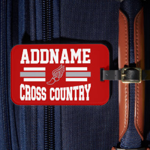 Custom ADD NAME Cross Country Runner Running Team Luggage Tag