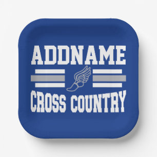Custom ADD NAME Cross Country Runner Running Team Paper Plate