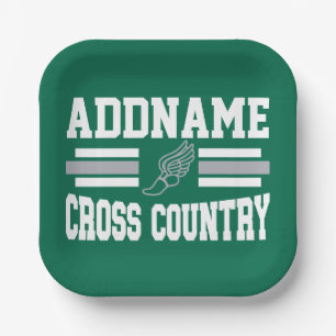 Custom ADD NAME Cross Country Runner Running Team Paper Plate