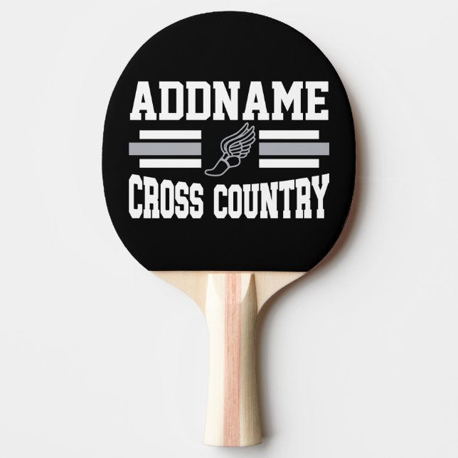 Custom ADD NAME Cross Country Runner Running Team Ping Pong Paddle (Front)