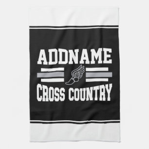 Custom ADD NAME Cross Country Runner Running Team Tea Towel
