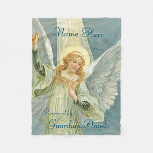 Custom Add Name Guardian Angel Blanket
