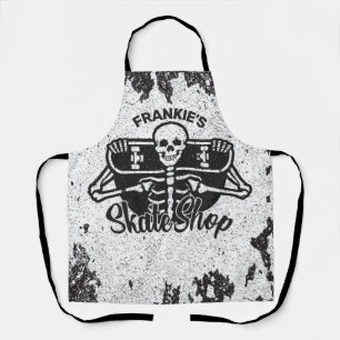 Custom ADD NAME Skull Skateboard Skate Shop Apron