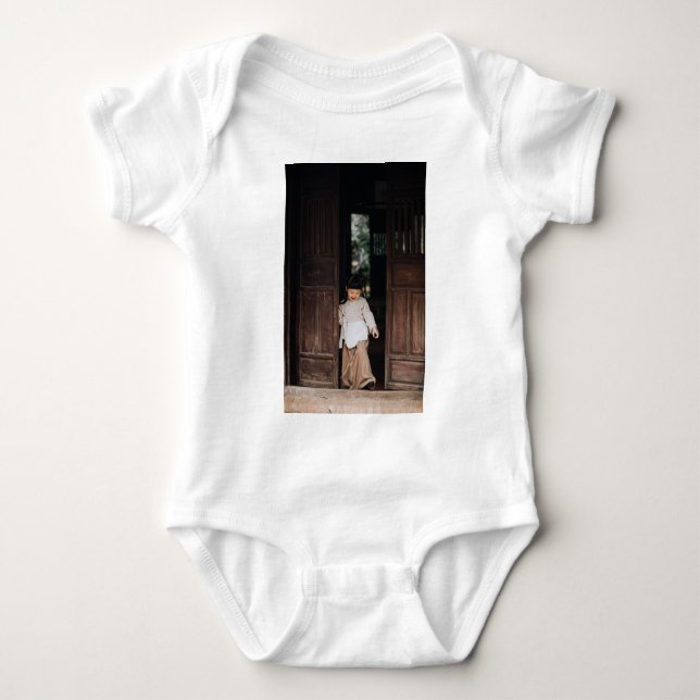 Custom, Add Photo and Text Baby Bodysuit (Front)