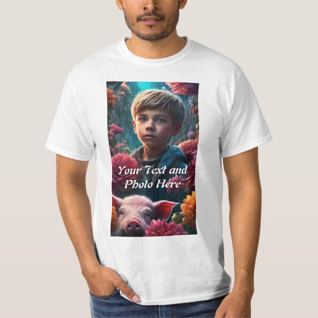 Custom, Add Photo and Text T-Shirt (Front)
