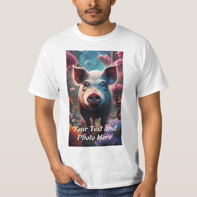 Custom, Add Photo and Text T-Shirt (Front)