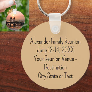 Custom Add Photo Family Reunion Keepsake Key Ring