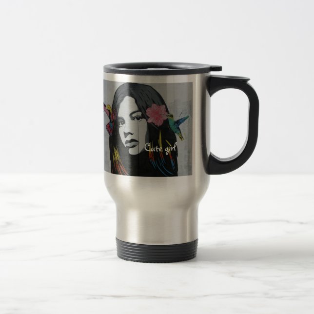 Custom add text and image create your own travel mug (Right)