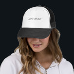 Custom ADD Text Classic Look White and Black Combo Trucker Hat<br><div class="desc">Show off your unique style with our "ADD TEXT" custom text printed Trucker Hat in a classic white and black combo. Whether it’s your name,  brand,  or a bold phrase,  this hat lets your message take centre stage. Exclusively from Paasam Store,  where personalisation meets cool comfort.</div>