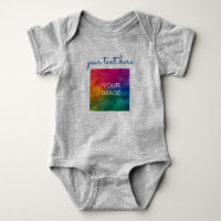 Custom Add Text Upload Photo Baby Grey Typography