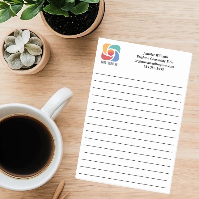 Custom Add Your Business Logo Lined Company Post-it Notes (Creator Uploaded)