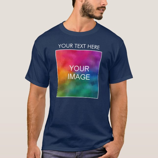 Custom Add Your Image Logo Text Men's Double Sided T-Shirt (Front)