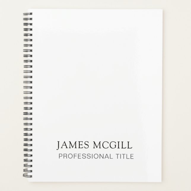 Custom Add Your Logo Minimalist Business Planner (Front)