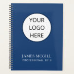 Custom Add Your Logo Minimalist Navy Blue Business Planner<br><div class="desc">A simple add your logo planner with your title and typography. Minimalistic clean style. track your appointments and events.</div>