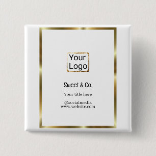 custom add your logo personalised company name pap 15 cm square badge