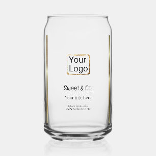 custom add your logo personalised company name pap can glass