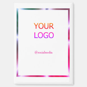 custom add your logo personalised pink red border  magnet