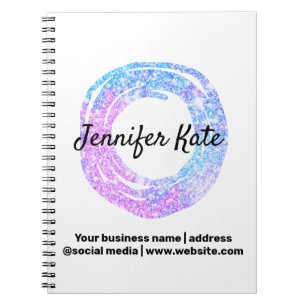custom add your name address company glitter noteb notebook