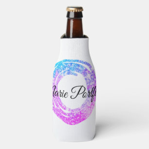 custom add your name glitter colorful add your bottle cooler