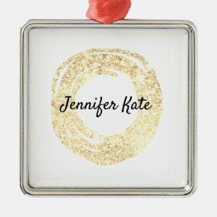 custom add your name monogram christmas glitter ce metal tree decoration
