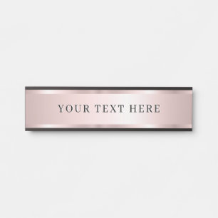 Custom Add Your Name Text Template Luxe Rose Gold Door Sign