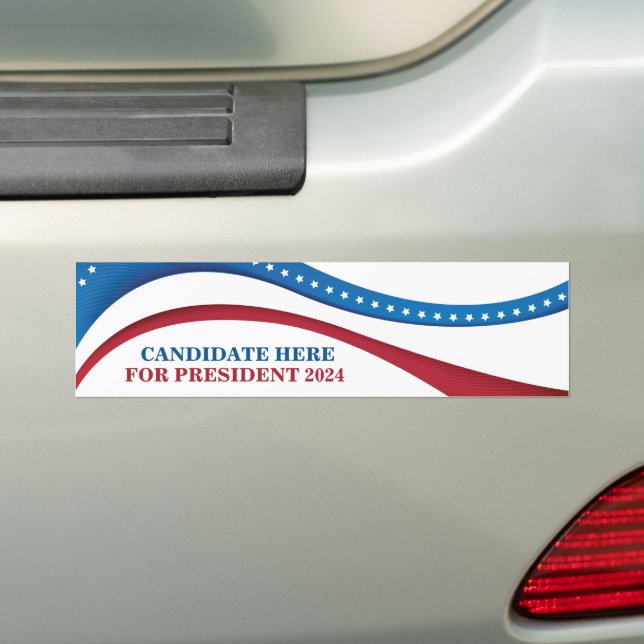 Custom Add Your Own Candidate for President 2024 Bumper Sticker (On Car)