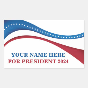 Custom Add Your Own Candidate for President 2024 Rectangular Sticker