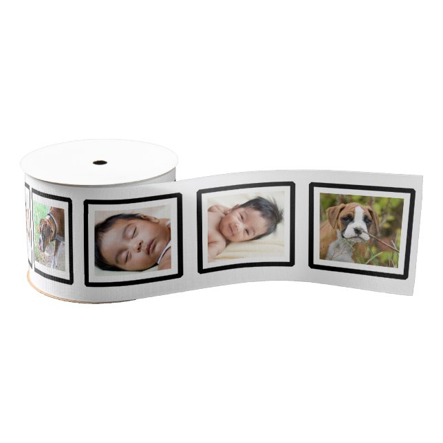 Custom Add Your Own Photos Photo in Frame Ribbon Grosgrain Ribbon (Spool)