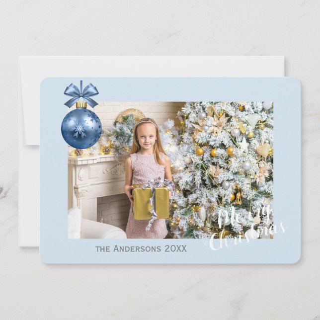 custom add your photo Christmas flat card (Front)