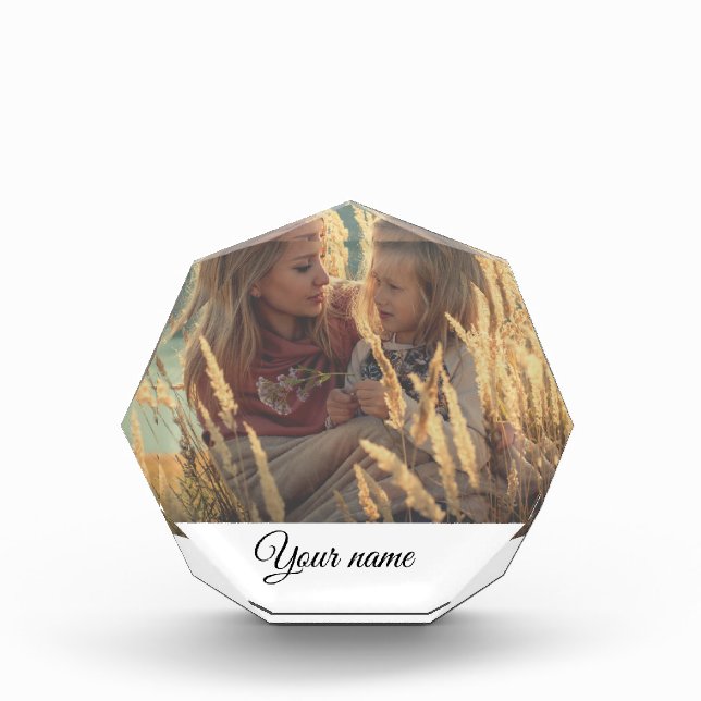 custom add your photo christmas personalised  block (Front)