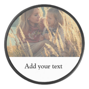 custom add your photo christmas personalised    hockey puck