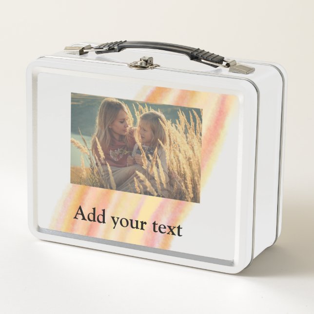 custom add your photo christmas personalised water metal lunch box (Front)