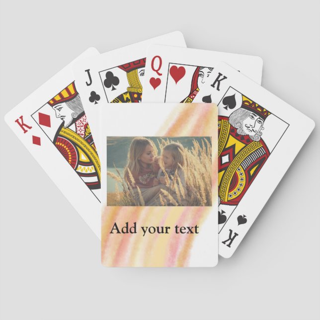 custom add your photo christmas personalised water playing cards (Back)