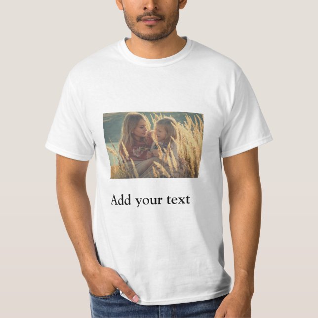 custom add your photo christmas personalised water T-Shirt (Front)
