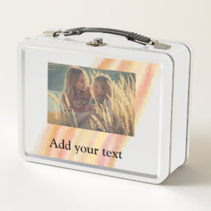 custom add your photo christmas personalized water metal lunch box