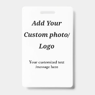 custom add your photo logo your text custom modern ID badge