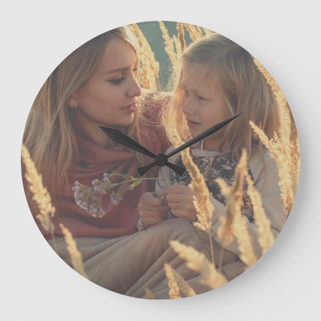 custom add your photo personalised large clock (Front)